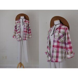 Vintage 90s Plaid Hablnd Cotton/Poly shirt Long‎ Sleeves | size S